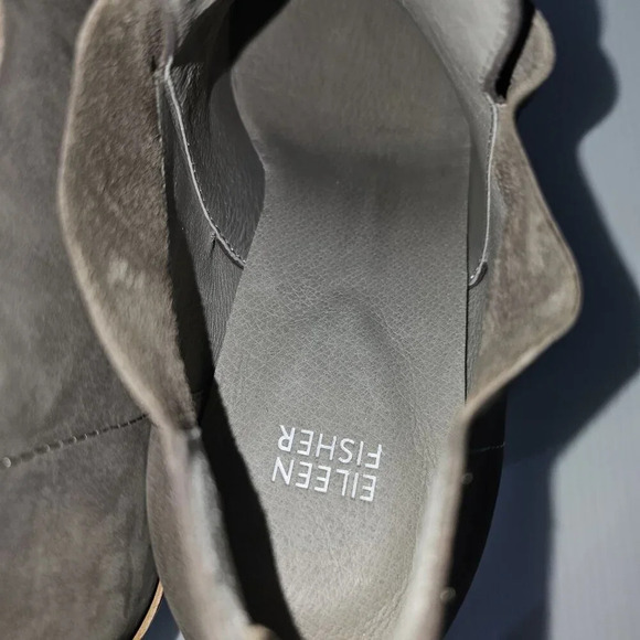NEW Eileen Fisher Ember Low Ankle Bootie Women 10 Taupe Brown Leather Block Heel - Picture 10 of 13